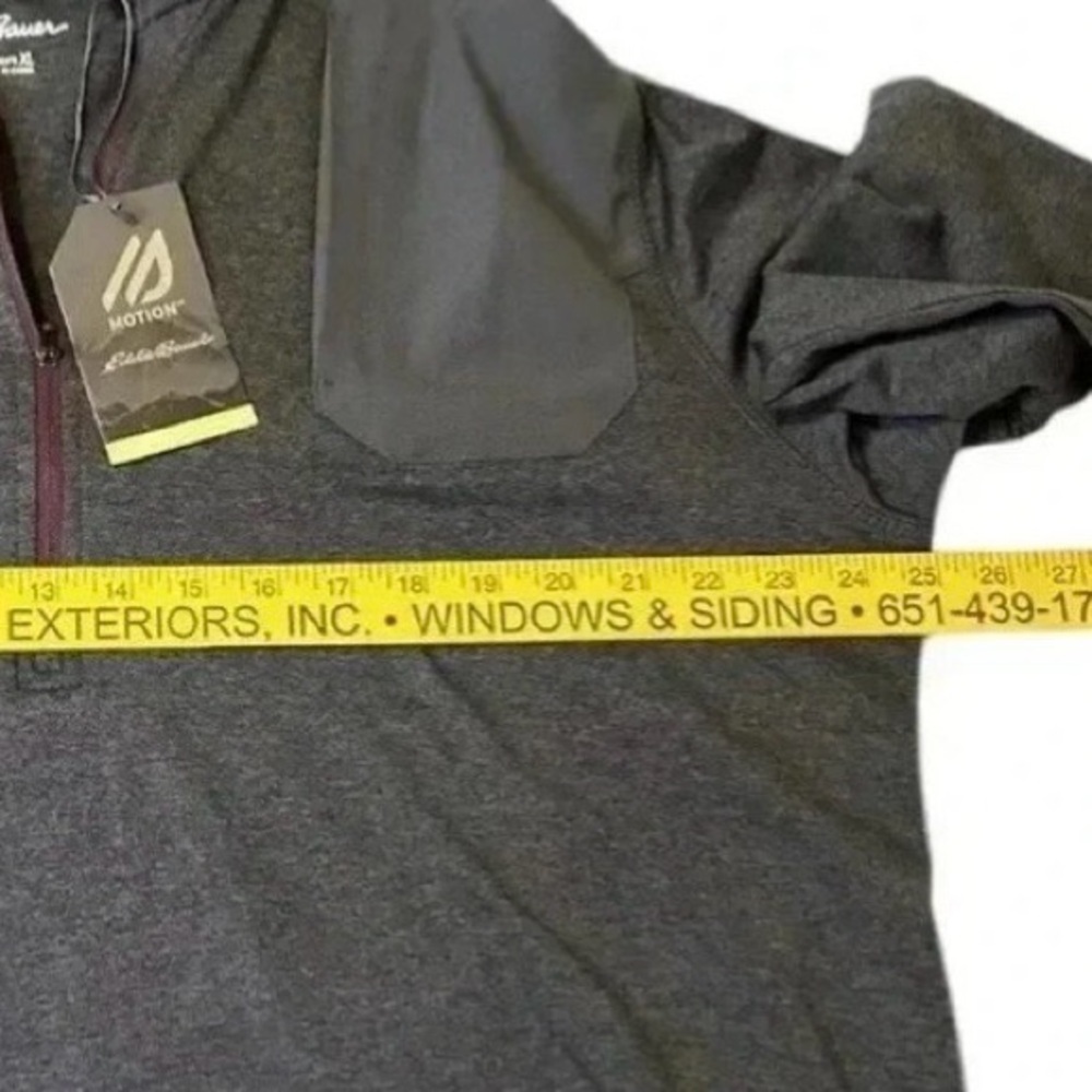 Eddie Bauer Men's Motion 1/2 Zip Mock Neck Dark Gray Pullover LS Shirt Sz XL NWT - Picture 8 of 8